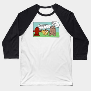 Cat and Sloth Fire Hydrant Comic Baseball T-Shirt